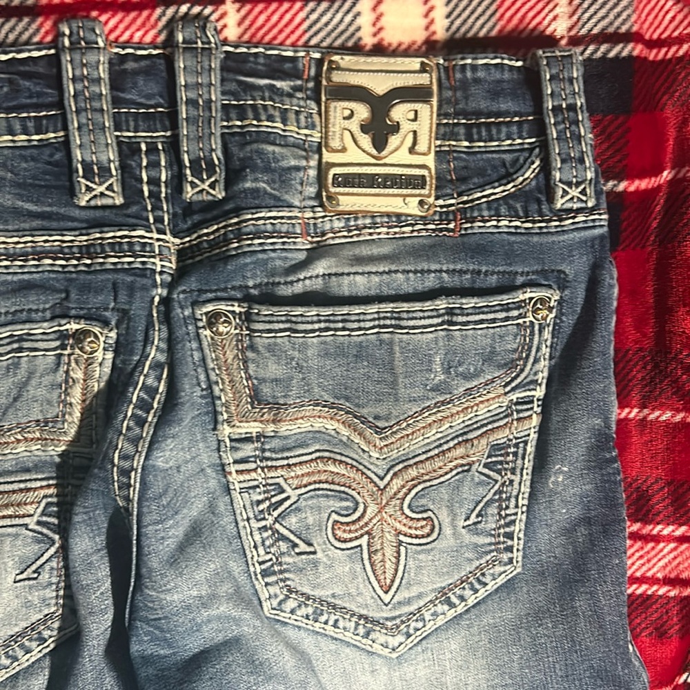 Men’s Rock Revival jeans 34/32 elmwood slim bootcut fit